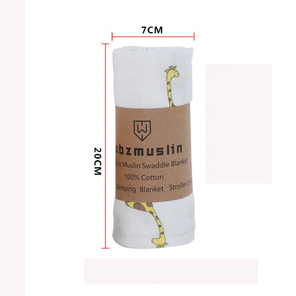 110cm Baby Swaddle Blanket Wrap Burping Clothes Dual Layers Muslin Blankets Boy Girl Organic Soft Cotton