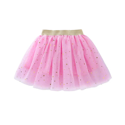 Girls Mesh Miniskirts Princess Stars Glitter Dance Ballet Tutu