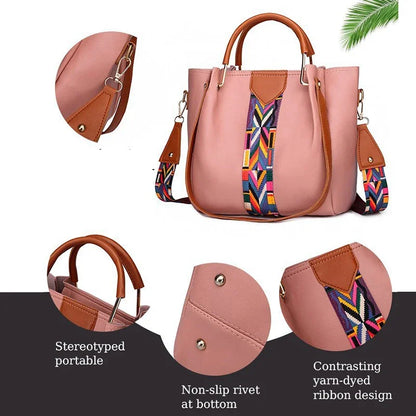 4 Pcs Luxury Handbag Large Capacity Women's Tote Shoulder, Wallet, Card Case Bag