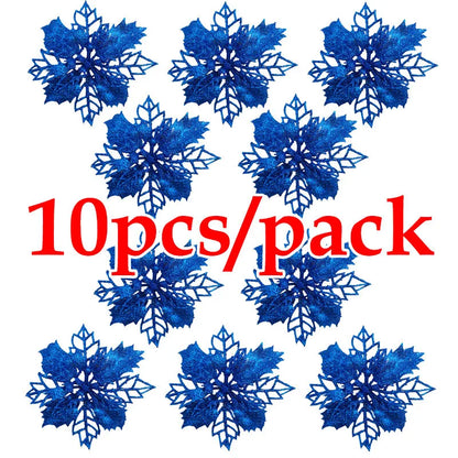 Artificial Christmas Tree Flower Glitter Decorations
