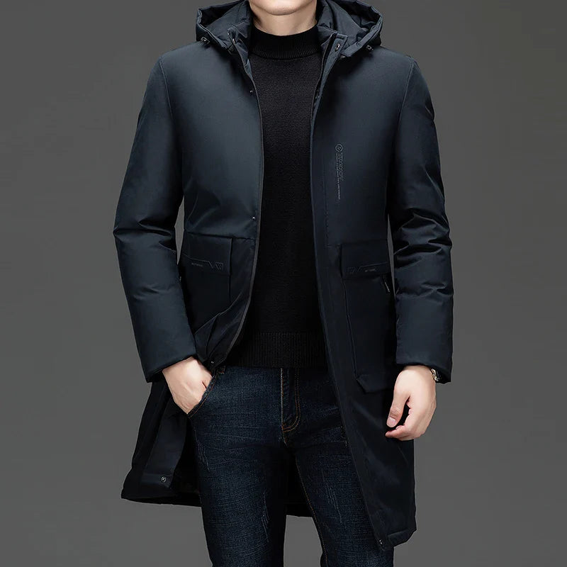 Long Thick Winter Hooded Parka Jacket Heavy Windbreaker Outdoor Windproof Coats Outerwear