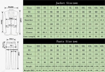 Men Business Formal Occasion Tuxedos Suit 2 Piece Set Blazer Pants