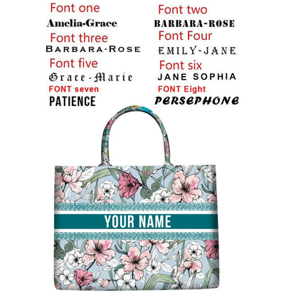 Personalized custom women's tote bag, canvas printed handbag, large capacity beach bag