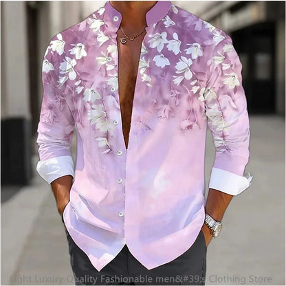 Men's Casual Soft Fabric Shirt Long-sleeved 3D printing XS-6XL