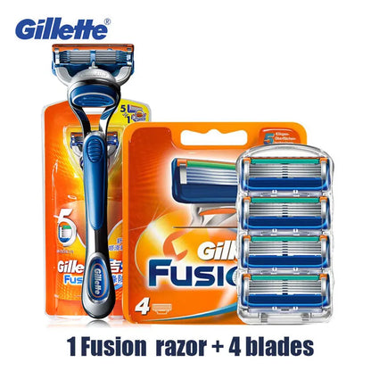 Gillette Fusion Razor for Men Face Hair Beard Shaving Machine Manual Safety Shaver Replacement Head Cassettes 5 Layer Blades