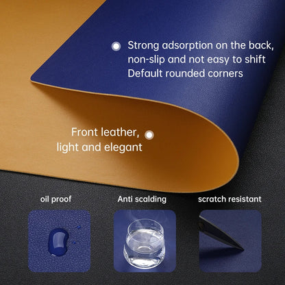 Large PU leather waterproof mouse pad