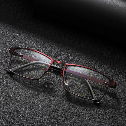 Progressive Multi-focus Reading Glasses for Men Women Anti-blue Light Near Far Reading Glasses Anti-radiation Metal Gafas