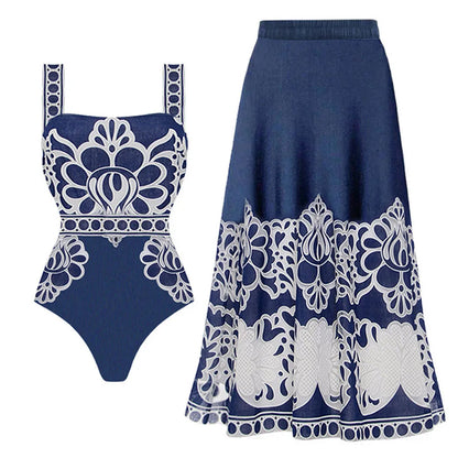 Women Swimwear 2PC Cover-up Swimsuit
