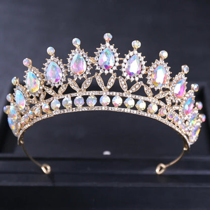 Gold Color Luxury Crystal Wedding Tiaras Crowns Party Rhinestone Prom Bridal Diadem Crown Tiara Hair Jewelry
