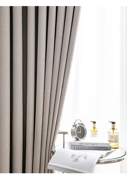 Customized Lightning Jacquard Thickened Chenille Blackout Curtains for Living Room Bedroom French Window