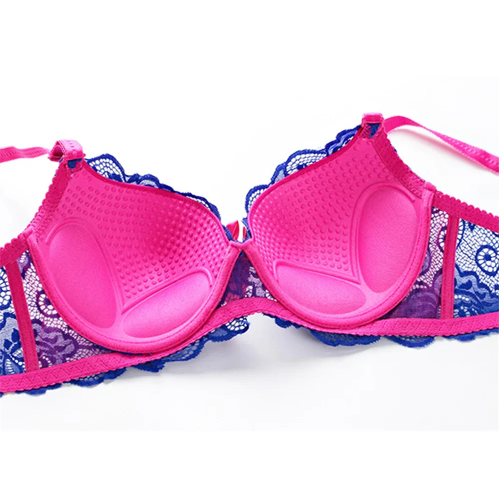 Women's Sexy Lace Underwire Bra Lightly Padded Push up Cup Everyday Bra 34 36 38 40 42 44 A B C