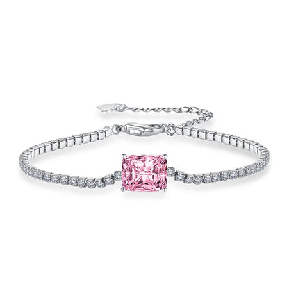 Moissanite Tennis Bracelets for Women Luxury Wedding Engagement Jewelry 925 Sterling Silver Bangles Plated 18K white gold
