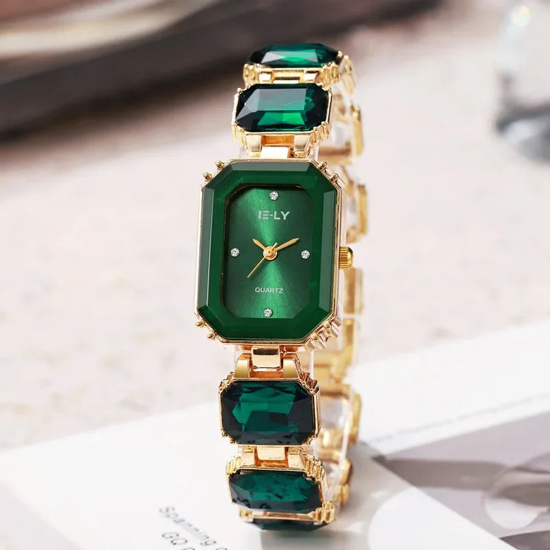 Women Watch Big Diamond Bracelet Strap Quartz