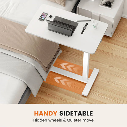 Mobile Standing Desk Table with Hidden Wheels Adjustable Height