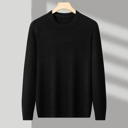 Men's Casual Sweater Round Neck Long Sleeve Knitted Sweater Diamond Pattern