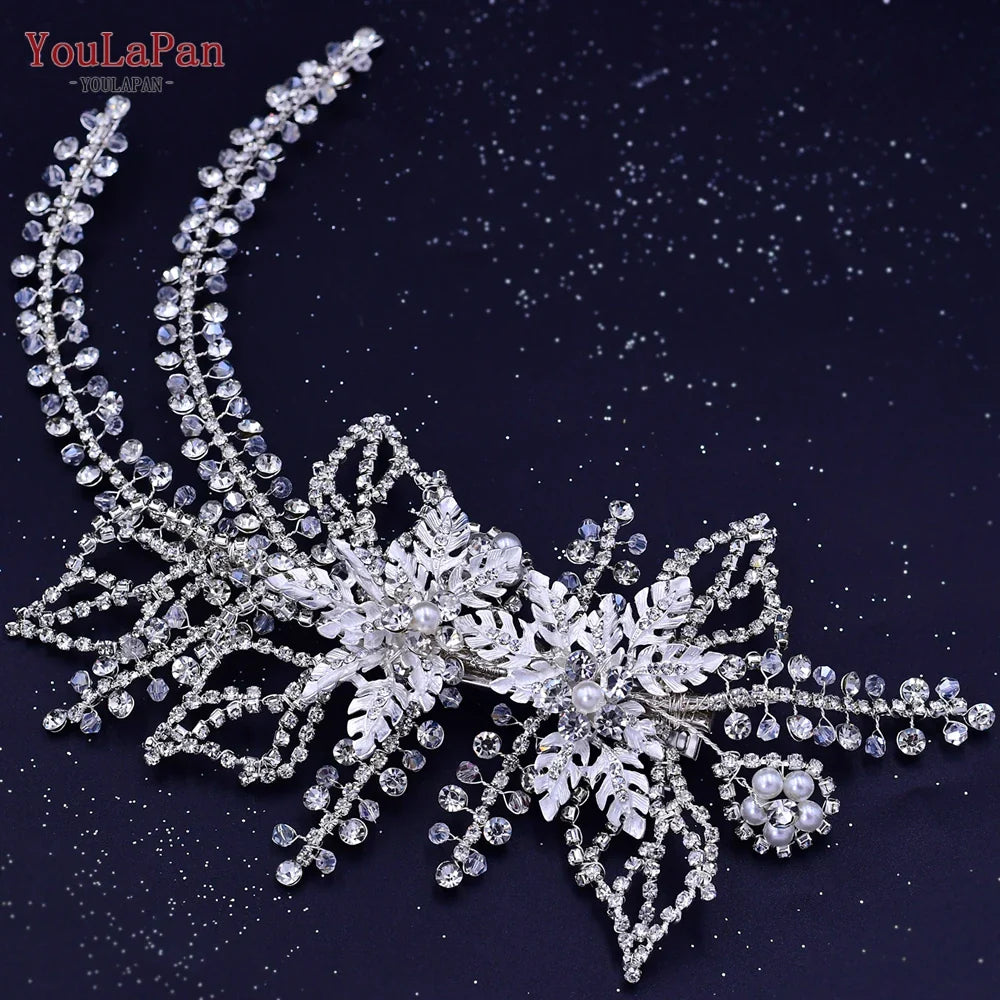Wedding Hair Accessories Rhinestone Tiara Bridal Headdress Pageant Crown Hair Clip