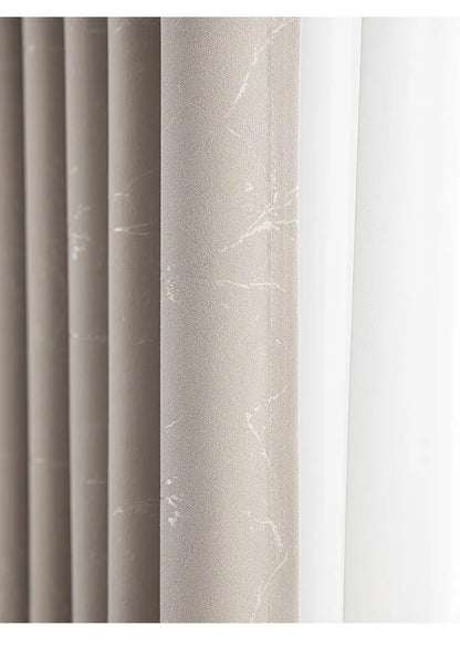 Customized Lightning Jacquard Thickened Chenille Blackout Curtains for Living Room Bedroom French Window