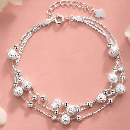 Luxury 925 Sterling Silver Adjustable Star Beaded Bracelets For Women
