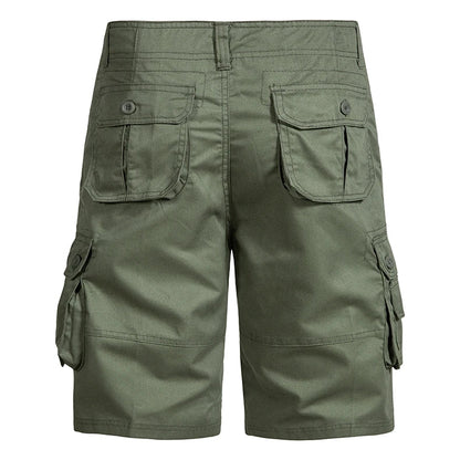 Men's Shorts Loose Large Size Multi-Pocket Overalls Summer Cotton Comfortable Short Pants Outdoor Casual Sports Beach Pants