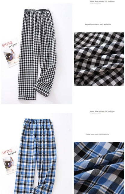 Men Pure Cotton Spring and Summer Pajama Pants
