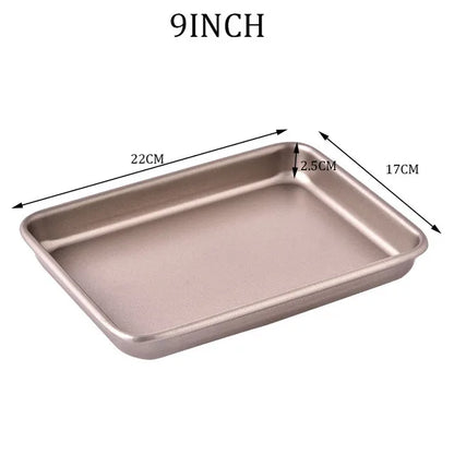 Deep Baking Pan Rectangular Non Stick Carbon Steel Bakeware Biscuit Bread Loaf kit