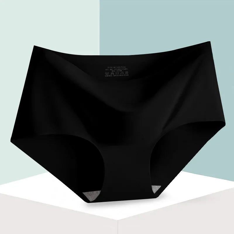 Seamless Ice Silk Comfort Panties For Women Mid-Waist
