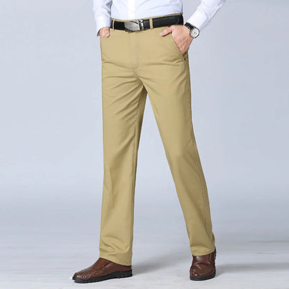Summer Autumn Thick 100% Cotton Straight Leg Men's Pants