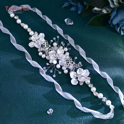Wedding Dress Belt Sash for Woman Bridal Bridesmaid Floral Belt