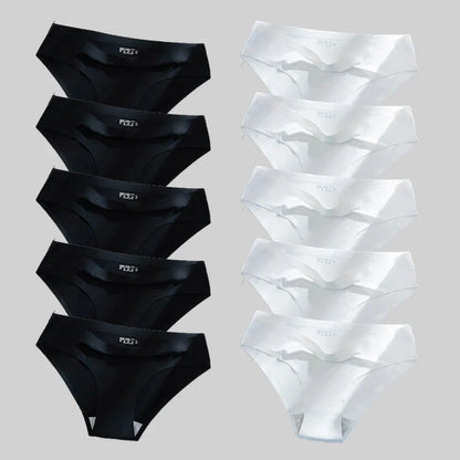 10PCS/Set Seamless women's Comfortable Underwear Silk Satin Breathable