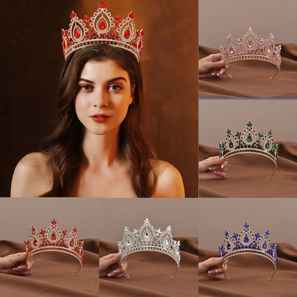 Luxury Baroque Crystal Royal Queen Wedding or Pageant Crown Rhinestone Tiaras