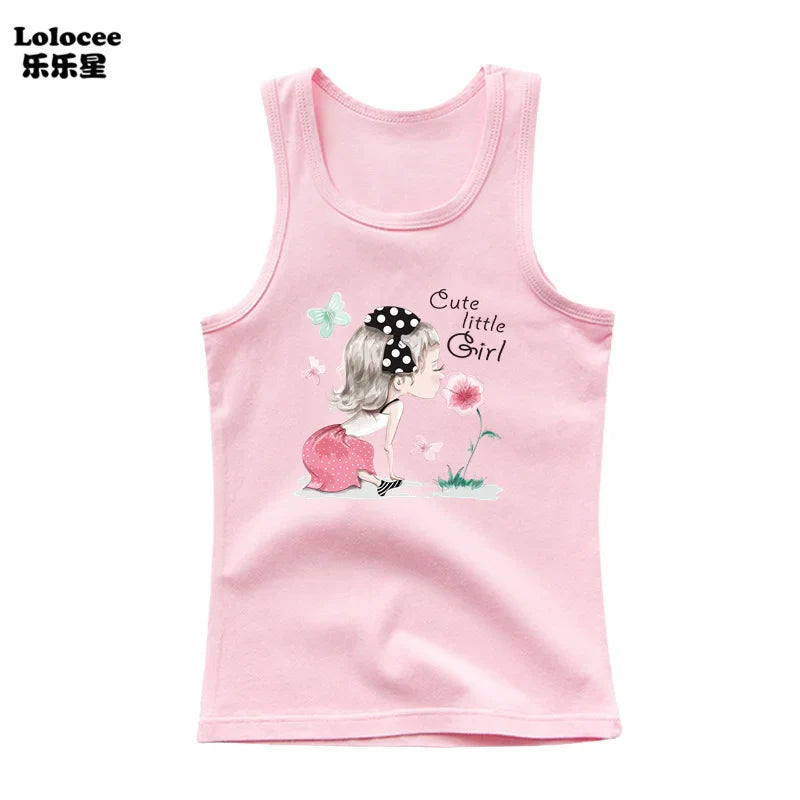 Girl Summer Pink Tanks Tops