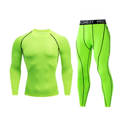 2-piece men's warm corset Ski warm suit jacket and trousers fitness running yoga athletes sports pants