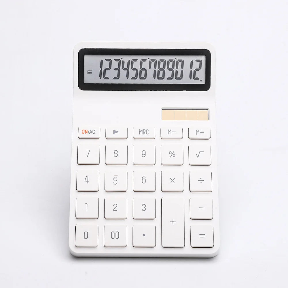 Solar Calculator with Dual Power Supply, 12 Digits, Electronic Calculator