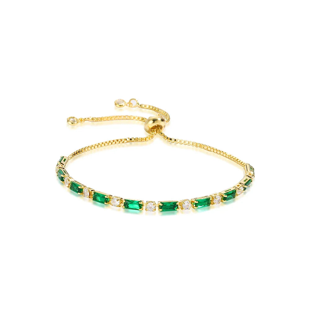 Mix Style Green Micro-inlaid Zircon Tennis Bracelet for Women 2025 New Men Bracelet Homme Jewelry Accessories Wholesale