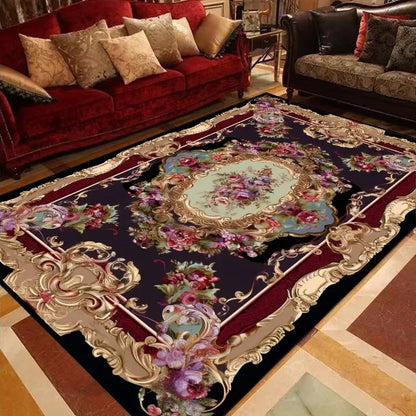 Luxury European Floral Carpets for Living Room Bedroom Carpet Home Floor Mat