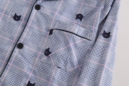 Plaid Design Multi Colors Warm Cotton Flannel Long-sleeved Trousers Pajamas Set for Men