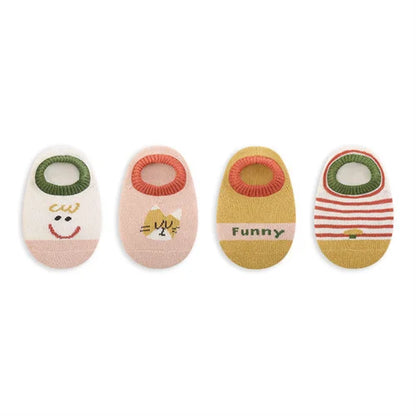 Lawadka Newborn Baby Boat Socks For Girls & Boys 4Pairs/set