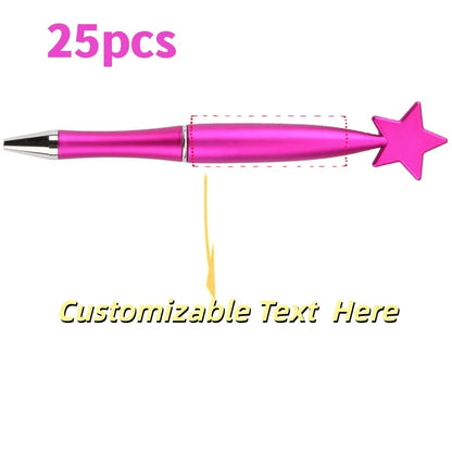 25PCS Customizable Star Ballpoint Pens for Promotional Gifts Colorful Bulk Pens Twist Action for Advertising Business Gifts