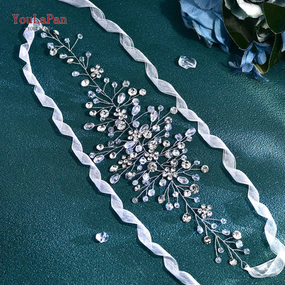 Wedding Dress Belt Sash for Woman Bridal Bridesmaid Floral Belt