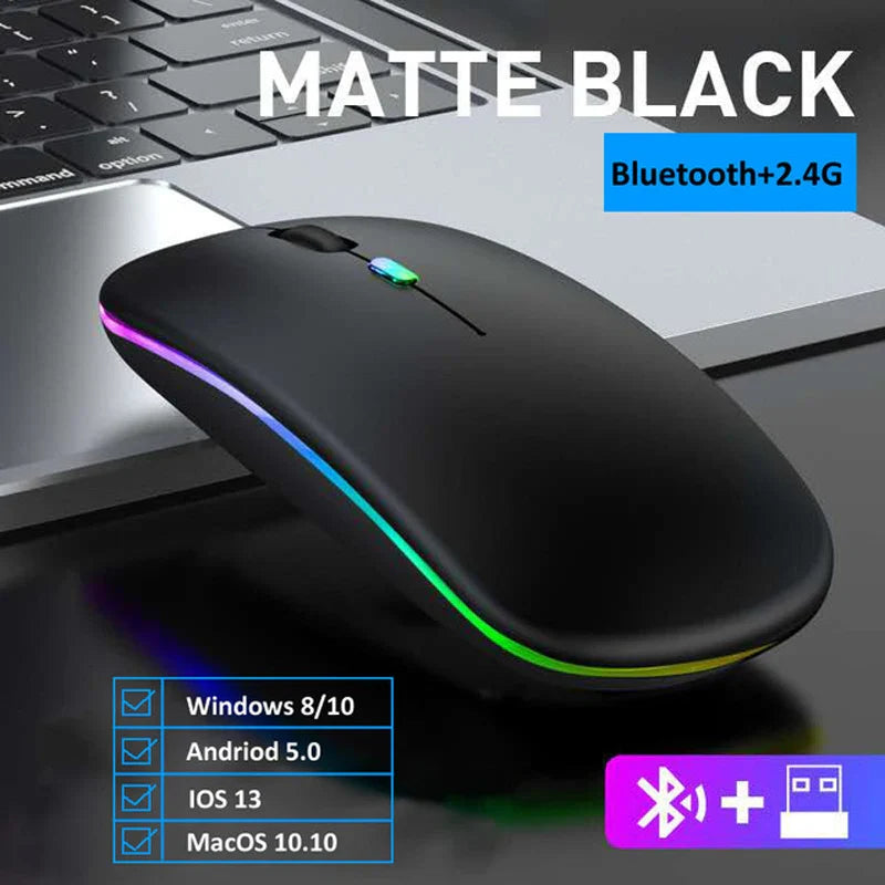 LED Wireless Mouse USB Rechargeable