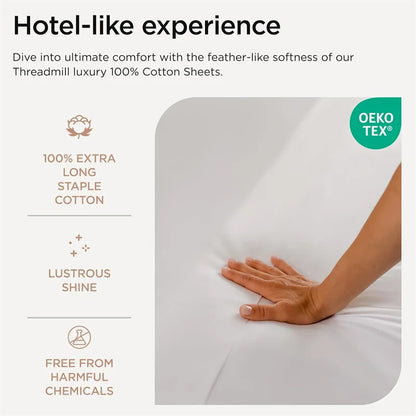100% Egyptian Cotton Bed Sheet Set 1000TC Size Single, Double & Queen