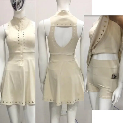 2PCS Yoga Fitness Tennis Golf Skirt Dress Women Workout Suit