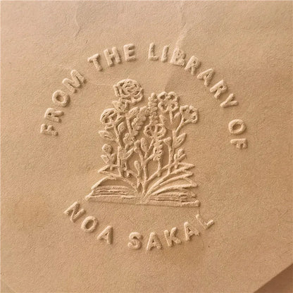 Custom Initials Embosser stamp,Book Embosser Personalized Wedding Embossing Stamp, Address Stamp, Form the Library Embosser