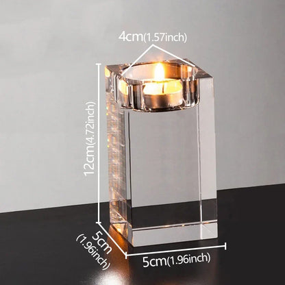 Romantic Clear Crystal Candle Holder Wedding & Home Decorations