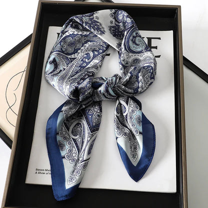 Print Luxury Pashmina Silk Scarf for Headband or Neck