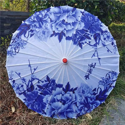 Silk umbrella with cherry blossom design
