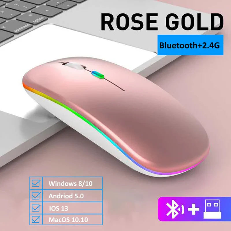 LED Wireless Mouse USB Rechargeable