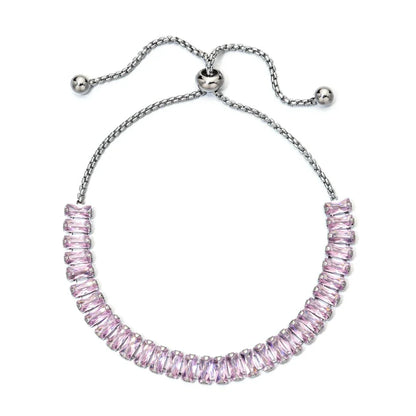 Women's Adjustable CZ Bracelet - Sparkling Zirconia Chain, Shines on Hypoallergenic Stainless Steel, Dazzling Everyday Jewelry