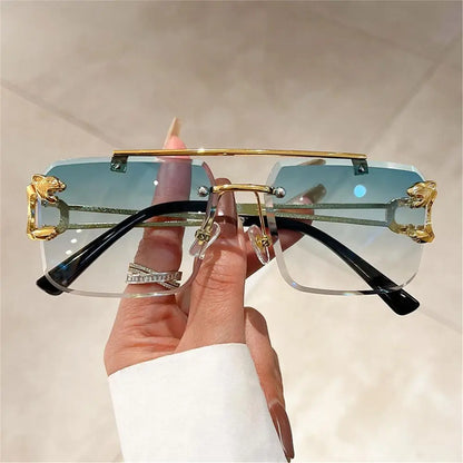 Cheetah Sun Glasses Shades Double Bridge Gradient UV400 Eyewear