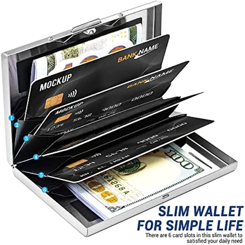 Large Capacity Anti-Scan RFID Wallet, Slim Blocking Card Protection